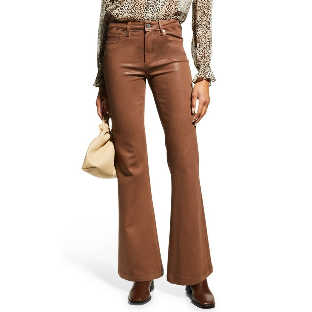PAIGE Genevieve Coated Flared Ankle Jeans 26
